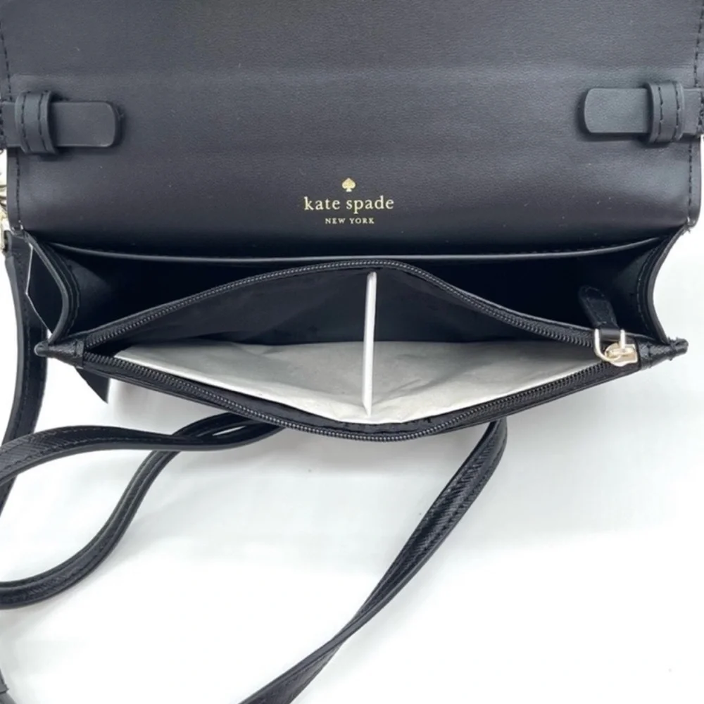 Kate Spade Staci Small Flap Crossbody Bag Tan/Black - Picture 8 of 9